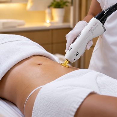 Discreet bikini-area hair reduction treatment with a GentleMax Pro Plus laser system